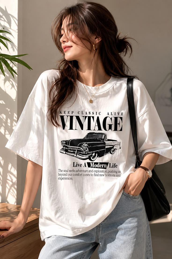 Women’s Oversized Vintage Graphic T-Shirt